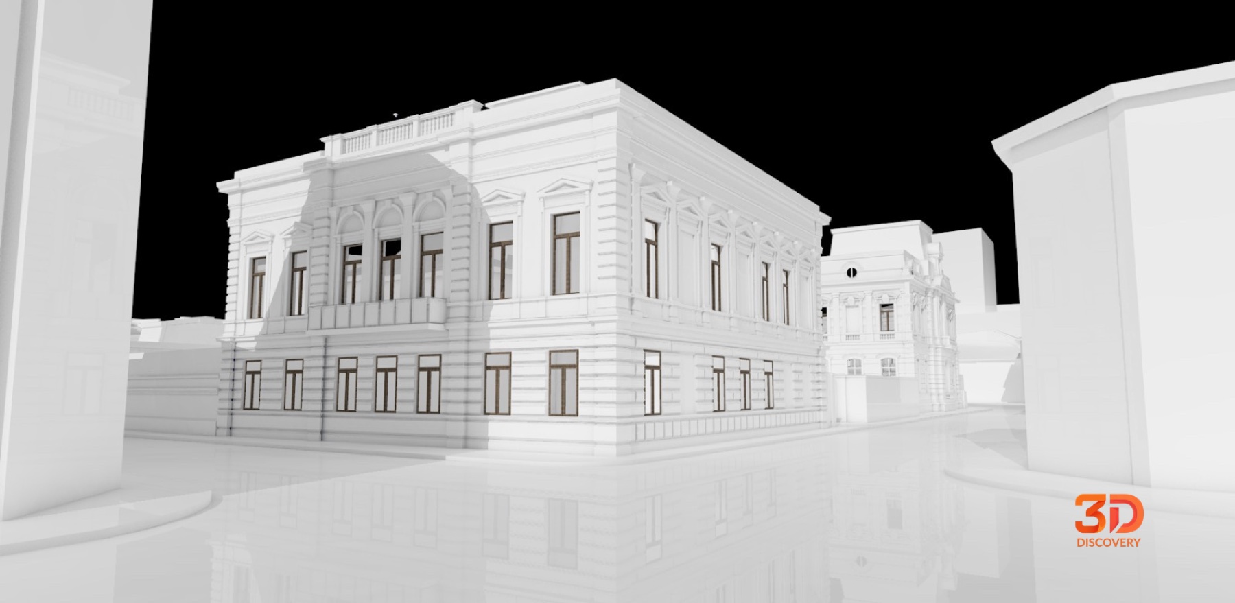 Amzei Market, Bucharest — 3D model — façade