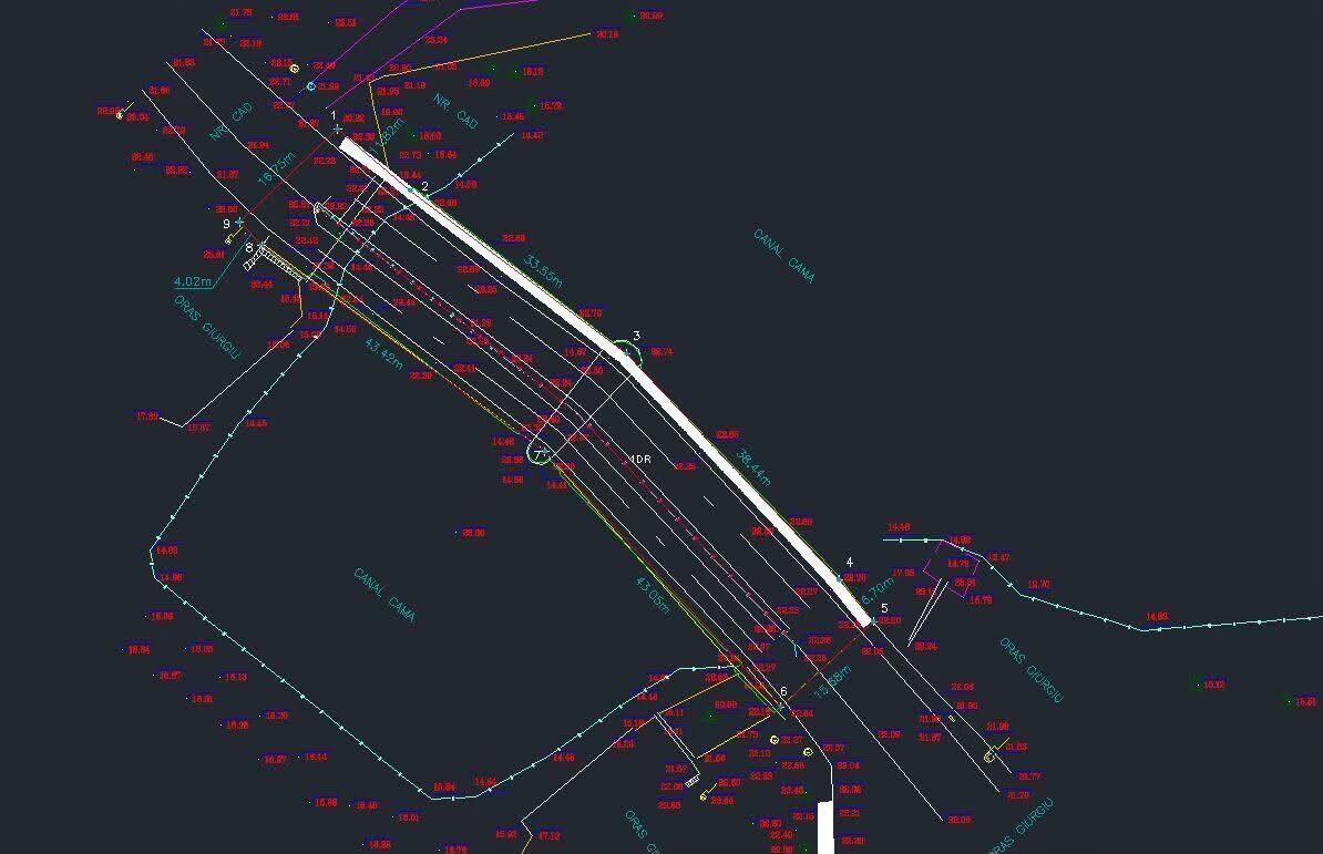 Plan topografic livrat în format CAD DWG cu cote și dimensiuni reale — 3D Discovery