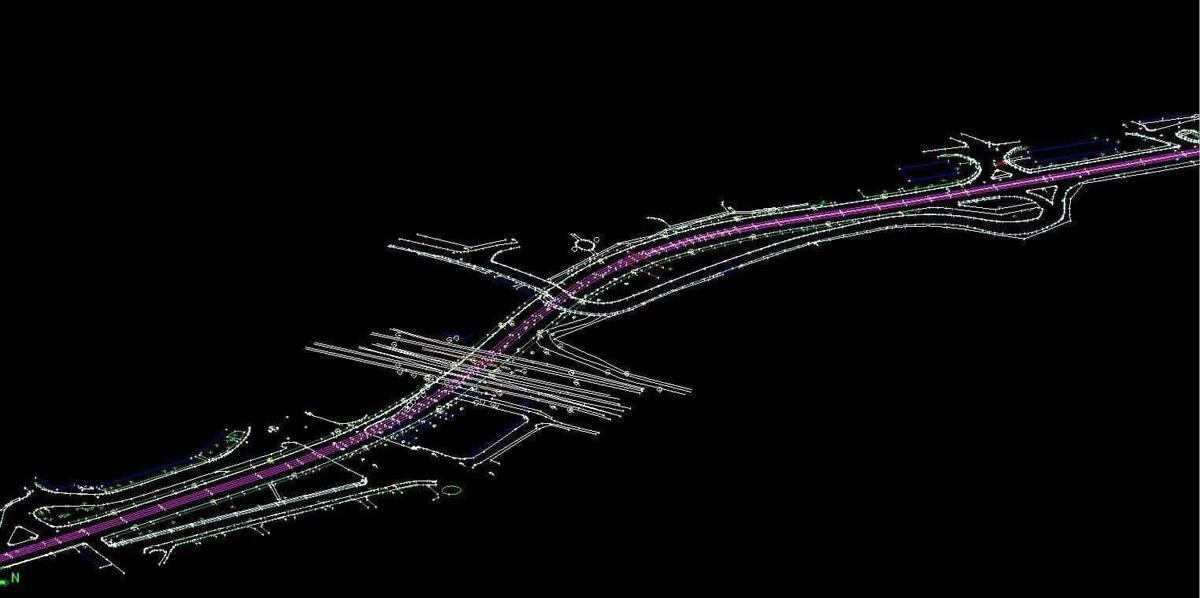 Plan topografic infrastructură liniară — nod rutier și autostradă — 3D Discovery