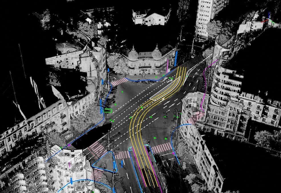 Plan topografic București — scanare laser 3D și extracție marcaje rutiere