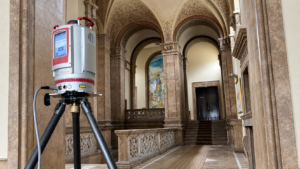 Scanare laser 3D cu Riegl într-o clădire istorică cu planuri existente