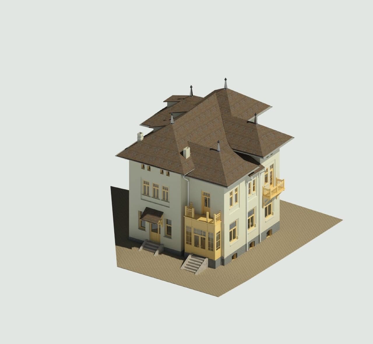 Model 3D al unei vile din Băile Govora