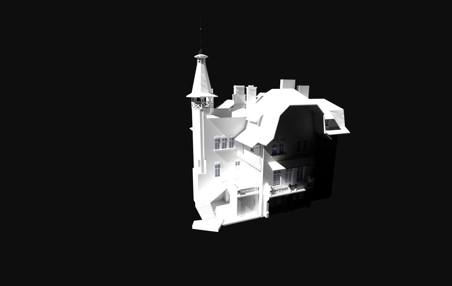 Model digital Vila Cantacuzino – fațade și volumetrie