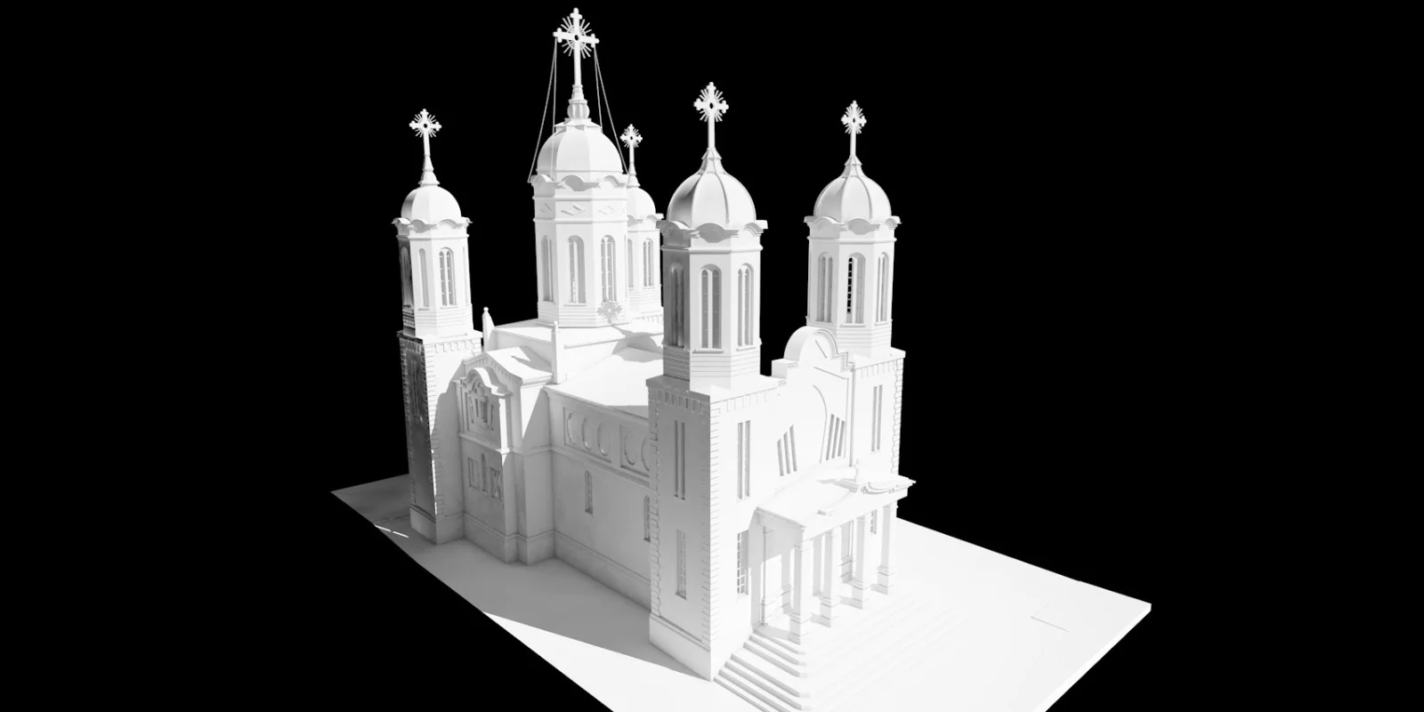 Model 3D al unei catedrale, realizat pe norul de puncte din scanare laser 3D
