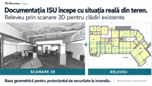 Nor de puncte din scanare laser 3D și releveu al situației existente, bază pentru documentația ISU