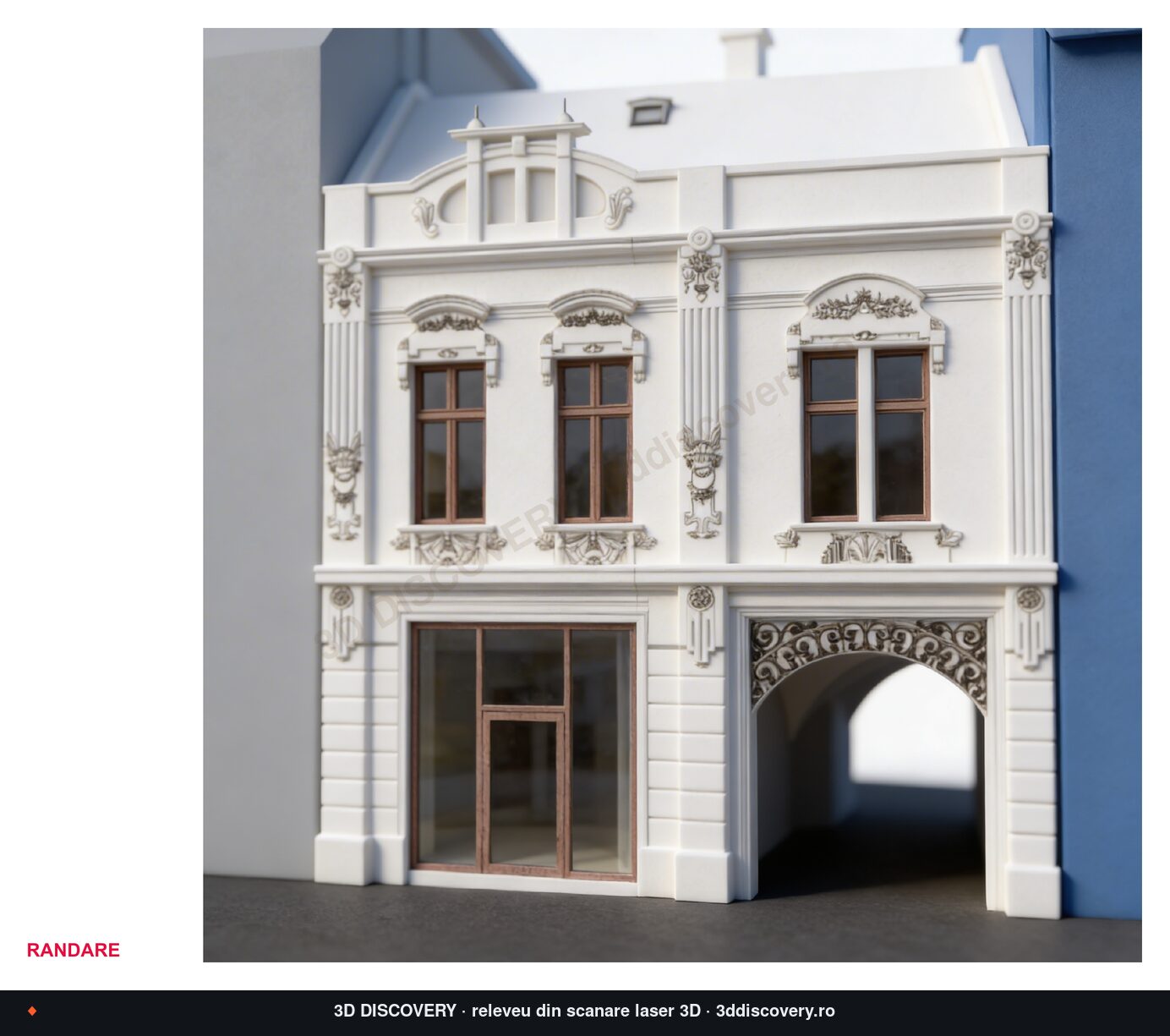 Heritage building in Brașov, render from the 3D model